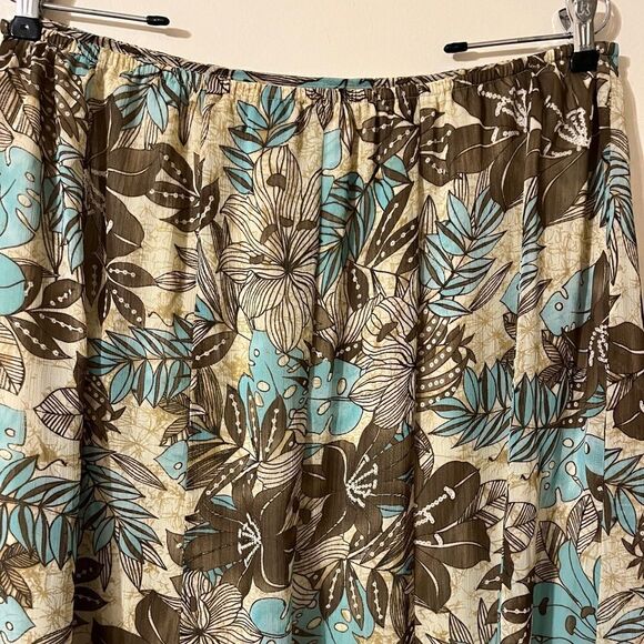 R.Q.I skirt midi floral flowy 14p vintage - Picture 4 of 5